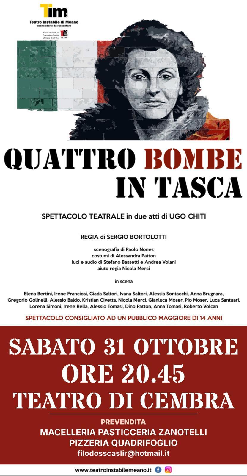 Teatro Cembra - Quattro bombe in tasca
