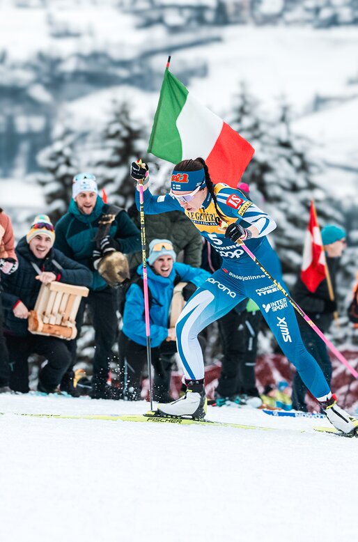 Joensuu e Diggins sulla final climb all'Alpe Cermis | © APT Fiemme e Cembra - foto di Gaia Panozzo